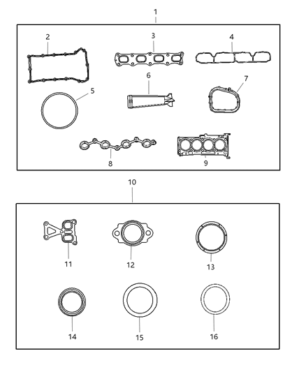 2007 Chrysler Sebring Gasket Packages - Engine Diagram 1