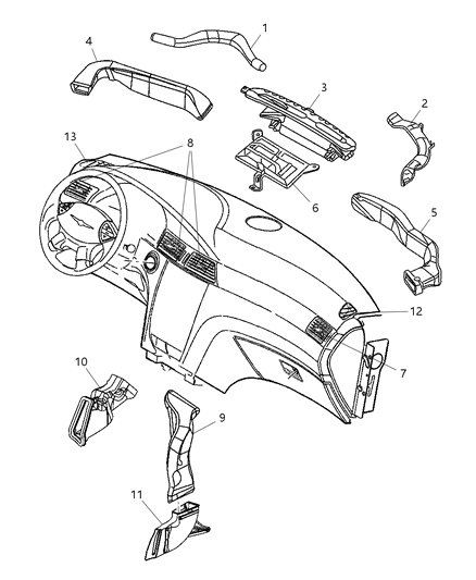 2008 Chrysler Pacifica Hose-DEMISTER Diagram for 5114286AA