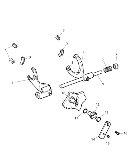 2006 Jeep Wrangler Fork & Rails Diagram 2