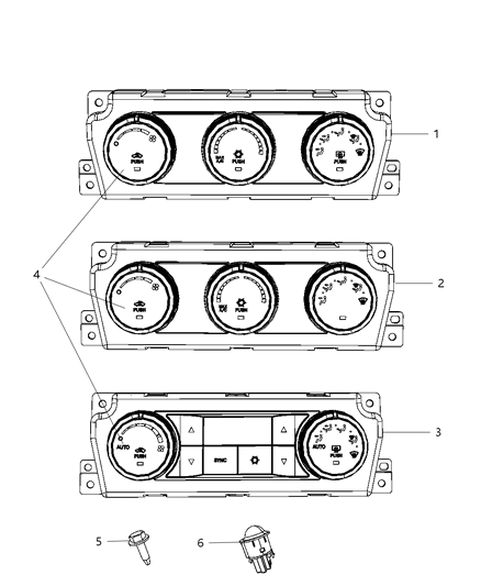 2012 Ram 3500 A/C & Heater Controls Diagram