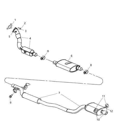 2006 Chrysler Pacifica Exhaust Muffler And Resonator Diagram for 4880352AP