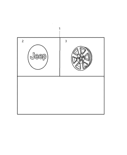 2007 Jeep Commander Cast Aluminum Wheel Kit Diagram for 82210013