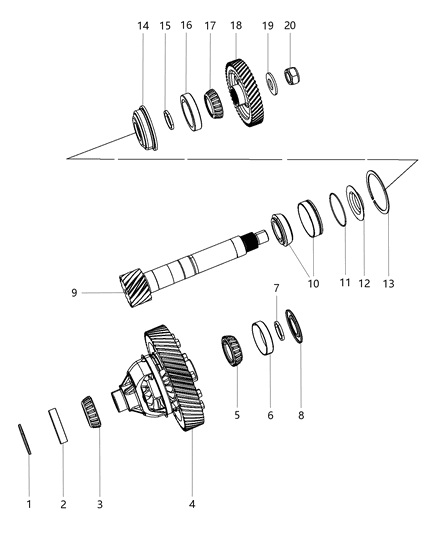 2013 Dodge Journey Transfer Shaft & Differential Diagram