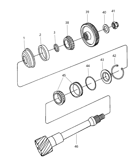 2001 Chrysler PT Cruiser Shaft - Transfer Diagram