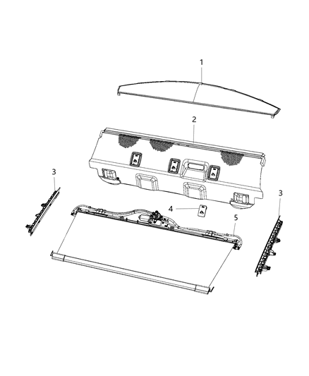 2018 Chrysler 300 Rear Shelf Panel With Sunshade Diagram