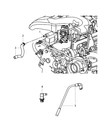 2005 Chrysler PT Cruiser Hose-POLUTION Control Valve Diagram for 4884702AA