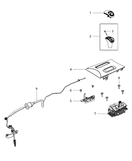 2012 Dodge Charger Gearshift Controls Diagram 1