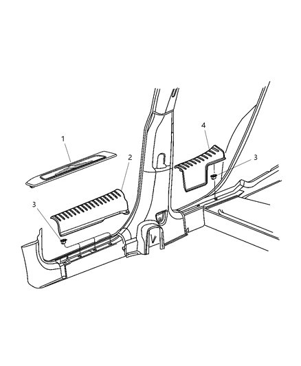 2005 Chrysler PT Cruiser Scuff Plates Diagram 2