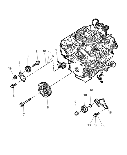 2001 Chrysler Concorde Drive Pulleys Diagram 1