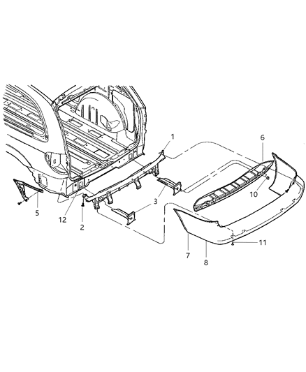 2001 Dodge Caravan Fascia, Rear Diagram