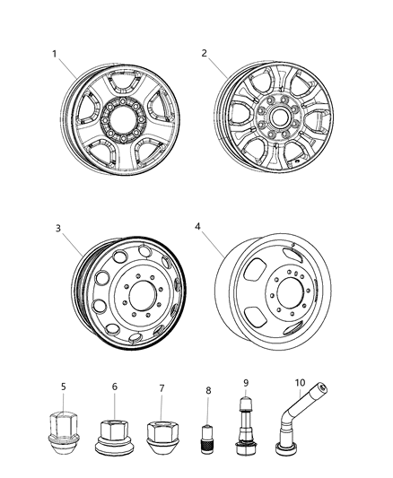 2018 Ram 3500 Wheels & Hardware Diagram