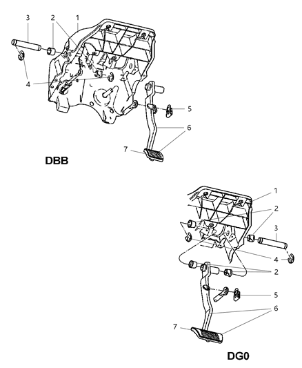 2007 Dodge Ram 3500 Cab Chassis Brake Pedals Diagram 2