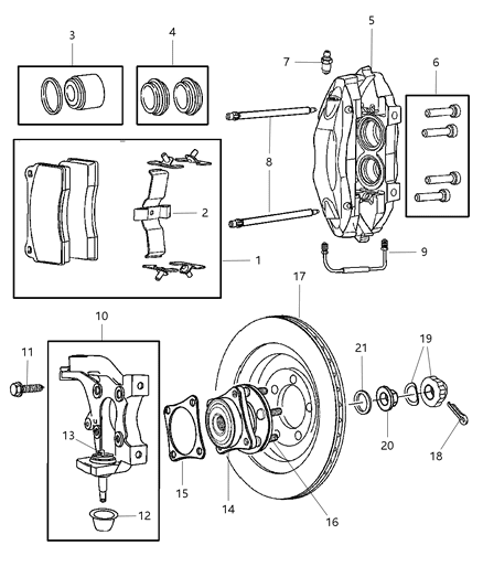 2006 Dodge Viper Brakes, Rear Diagram