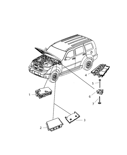 2011 Dodge Nitro Powertrain Control Generic Module Diagram for 5150561AB