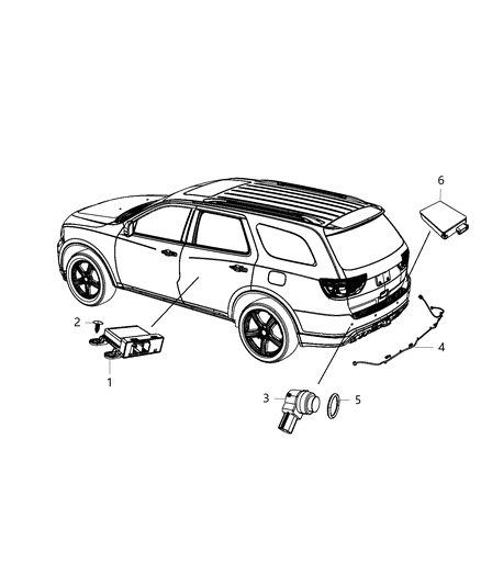 2014 Dodge Durango Module-Blind Spot Detection Diagram for 68137930AE