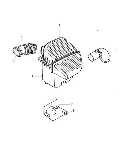 2005 Chrysler PT Cruiser Air Cleaner Diagram 1