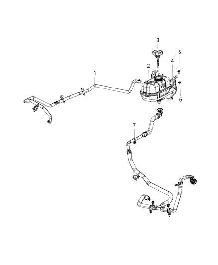 2019 Jeep Wrangler Coolant Bottle Recovery High Temp Diagram