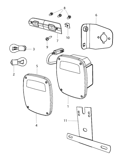 2013 Ram 3500 Lamps - Rear Diagram 1