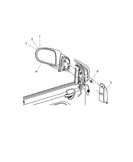 2011 Jeep Compass Drivers Power Side View Mirror Heated Diagram for 5115047AK