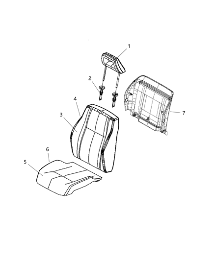 2009 Jeep Patriot Front Seat Cushion Cover Diagram for 1MB231KAAA