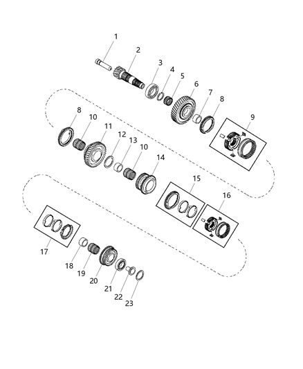 2015 Dodge Dart Lower Secondary Shaft Assembly Diagram