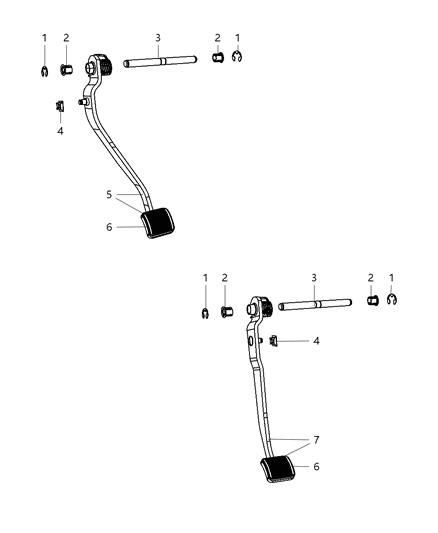 2007 Jeep Wrangler Pedal-Clutch Diagram for 52060413AB