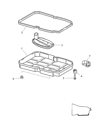 2007 Jeep Grand Cherokee Oil Pan , Gasket & Filter Diagram 1