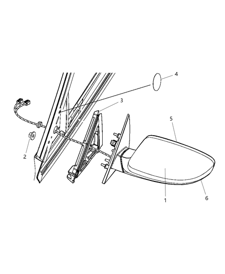 2014 Chrysler 300 Outside Rear View Mirror Diagram for 1LE51MAGAG