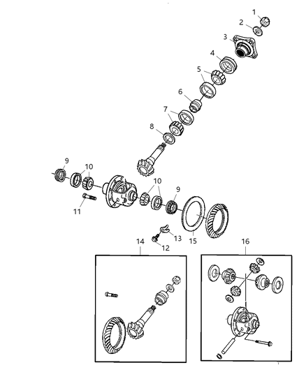 2012 Ram 3500 Differential Assembly , Rear Diagram 1