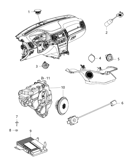 2017 Jeep Grand Cherokee Amplifier Diagram for 68267306AB