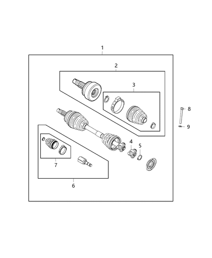 2017 Jeep Renegade Joint-Outer Diagram for 68263107AA