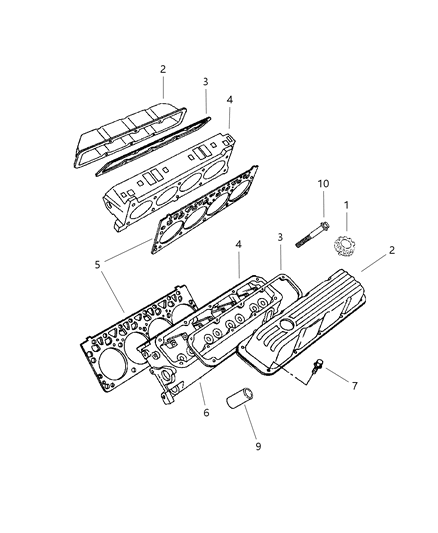2002 Dodge Ram 2500 Quad & Club Cab Cylinder Head Diagram 1
