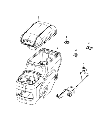 2019 Dodge Durango Wiring, Center Rear Console Diagram