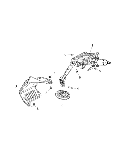 2016 Ram ProMaster 1500 SHROUD-Steering Column Diagram for 1ZS73JXWAA