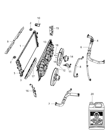 2009 Dodge Caliber Hose-Radiator Inlet Diagram for 5058172AG