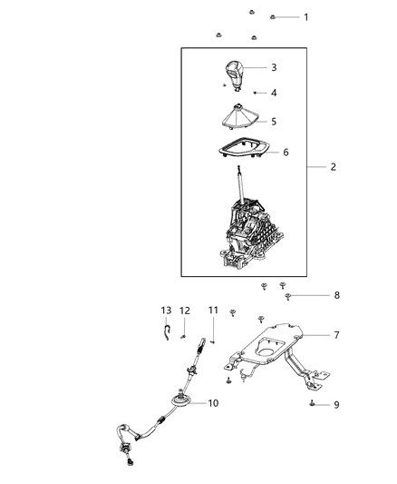 2017 Jeep Cherokee Shifter-Transmission Diagram for 6MD113X9AD