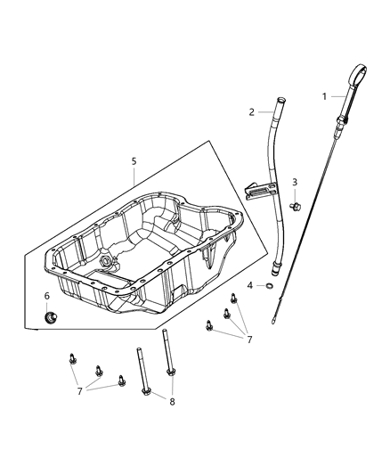 2019 Jeep Cherokee Engine Oil Pan , Engine Oil Level Indicator And Related Parts Diagram 4