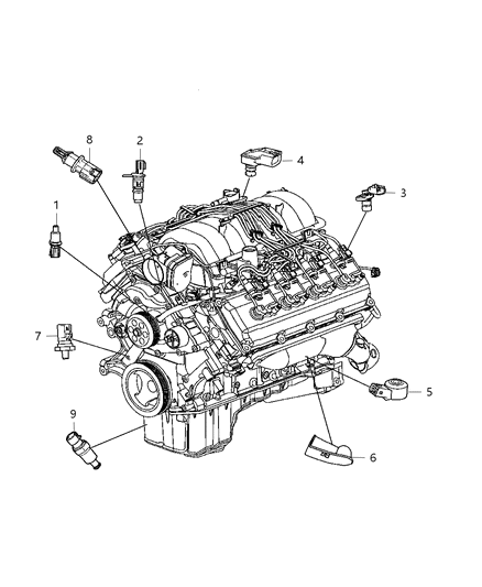 2014 Chrysler 300 Sensors, Engine Diagram 3