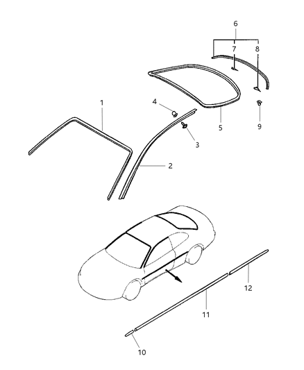 2000 Dodge Avenger Moldings Diagram