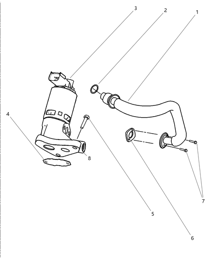 2009 Dodge Dakota EGR Valve & Related Diagram