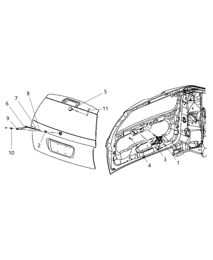 2008 Chrysler Aspen Wiper System Rear Diagram