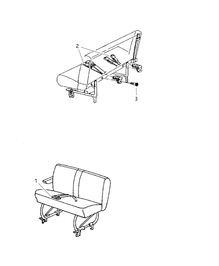 2002 Chrysler Town & Country Seat Belts, Rear Inner Diagram