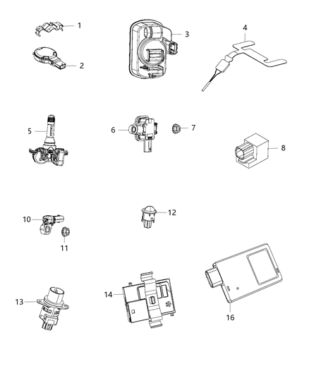 2016 Jeep Renegade Sensors - Body Diagram