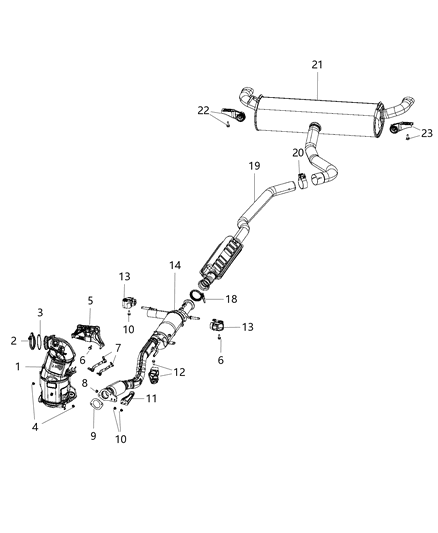 2020 Jeep Cherokee Clamp-Band Diagram for 5281252AB