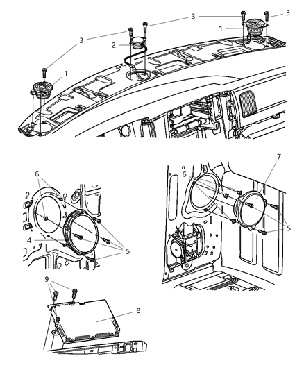 2003 Dodge Ram 3500 Speaker Diagram for 56043083AD