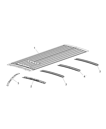 2015 Ram ProMaster 2500 Roof Panel Diagram 1