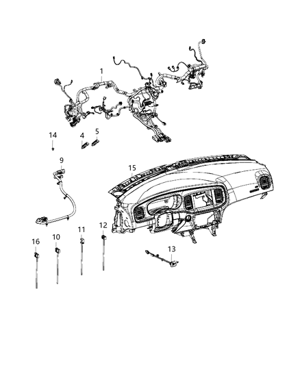 2020 Dodge Charger Instrument Panel Diagram for 68406097AC