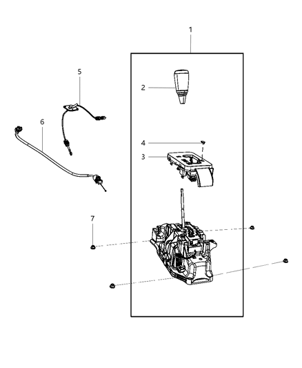 2008 Jeep Liberty Transmission Shifter Diagram for 52125434AB