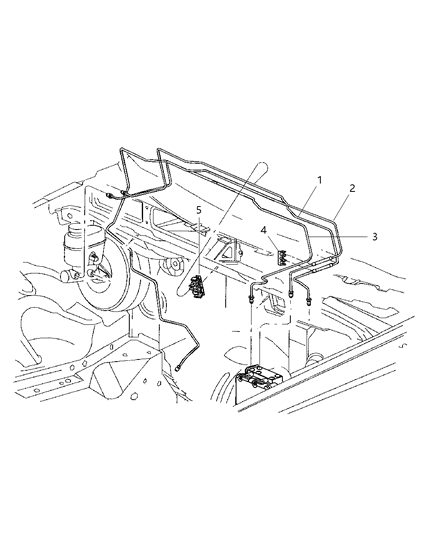 1999 Jeep Grand Cherokee Brake Lines & Hoses, Rear Front Diagram