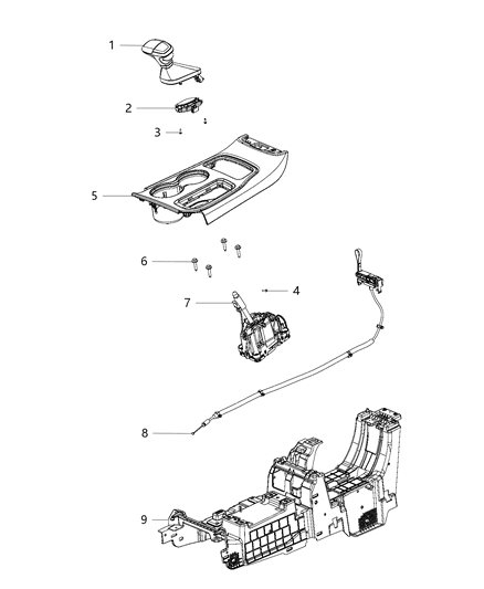 2019 Dodge Durango Gearshift Controls Diagram 1